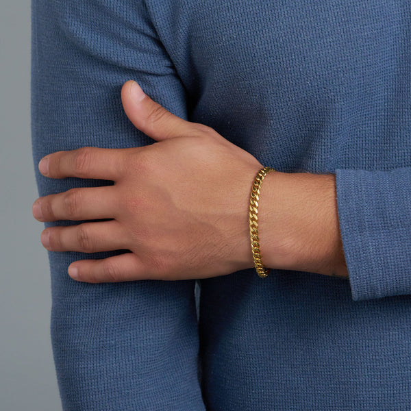 CUBAN LINK BRACELET (GOLD) - 5MM