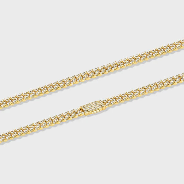 WOMEN'S ICED CUBAN CHAIN (GOLD) - 8MM