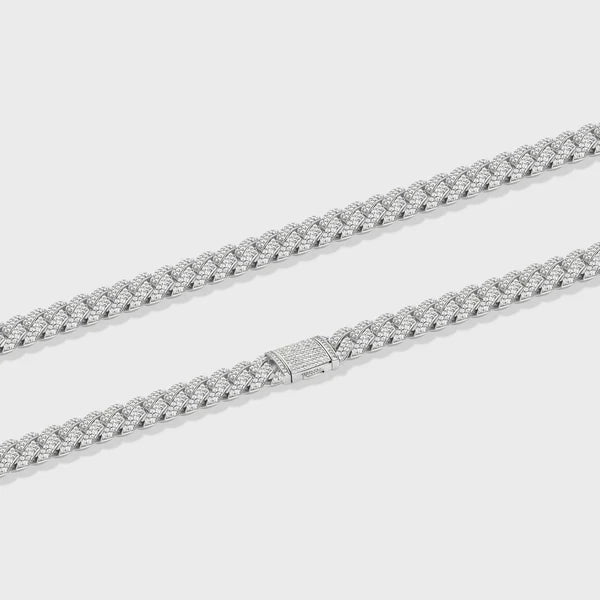 ICED PRONG CUBAN CHAIN (SILVER) - 10MM