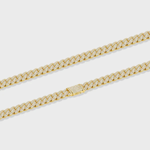 ICED PRONG CUBAN CHAIN (GOLD) - 10MM