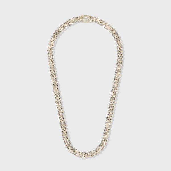 ICED PRONG CUBAN CHAIN (GOLD) - 10MM