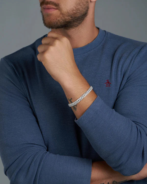 ICED CUBAN BRACELET (SILVER) - 8MM