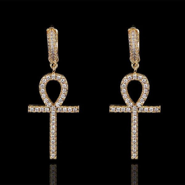 WOMEN ANKH EARRINGS (GOLD)