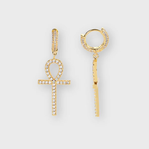 WOMEN ANKH EARRINGS (GOLD)
