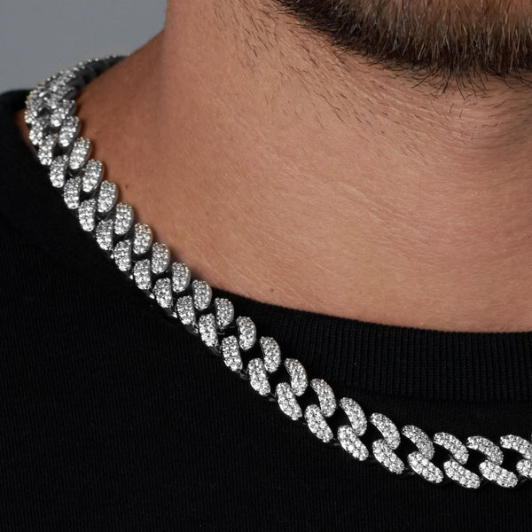 ICED CUBAN CHAIN (SILVER) - 12MM