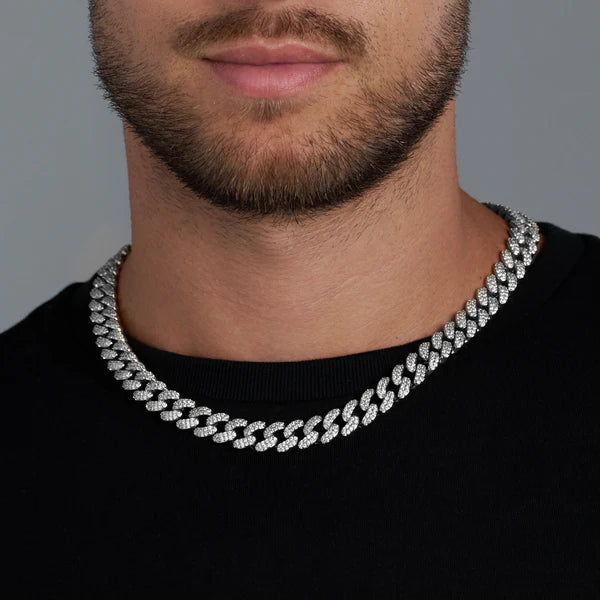 ICED CUBAN CHAIN (SILVER) - 12MM