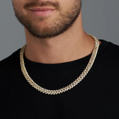 ICED PRONG CUBAN CHAIN (GOLD) - 10MM