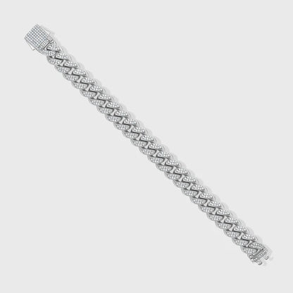 ICED CUBAN BRACELET (SILVER) - 12MM