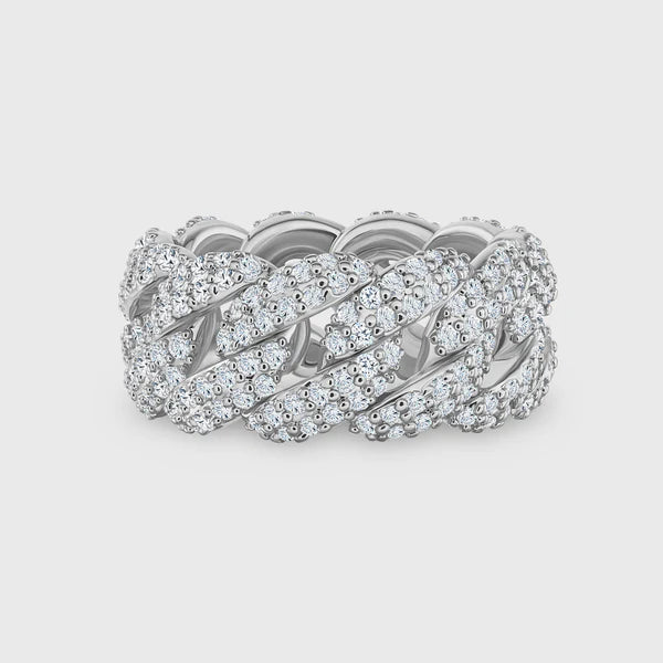 ICED CUBAN RING (SILVER)