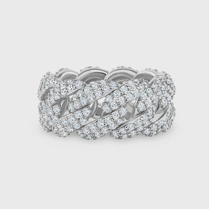 ICED CUBAN RING (SILVER)