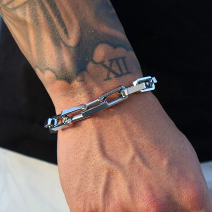 BOXED ANCHOR BRACELET (SILVER) - 10MM