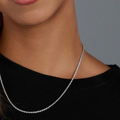 WOMEN'S ROPE CHAIN (SILVER) - 2MM