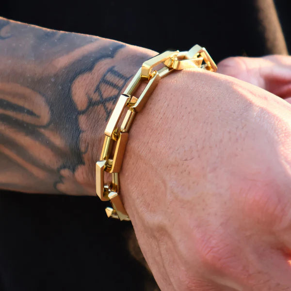 BOXED ANCHOR BRACELET (GOLD) - 10MM