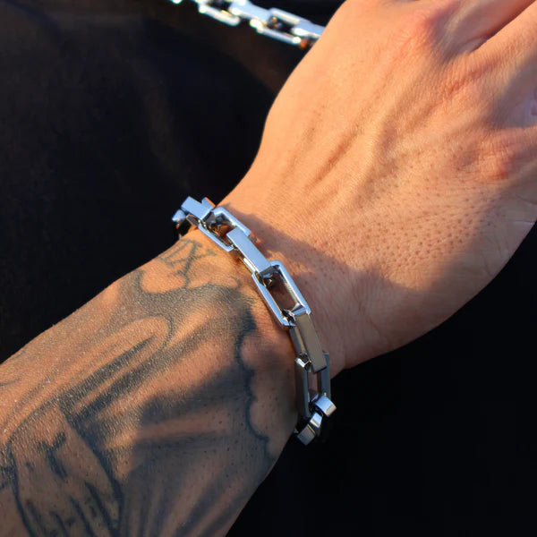 BOXED ANCHOR BRACELET (SILVER) - 10MM