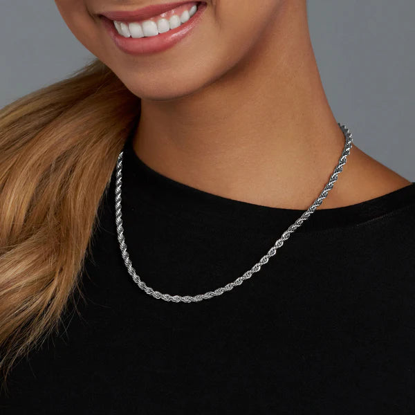 WOMEN'S ROPE CHAIN (SILVER) - 4MM