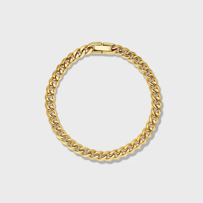 WOMEN'S CUBAN LINK BRACELET (GOLD) - 5MM