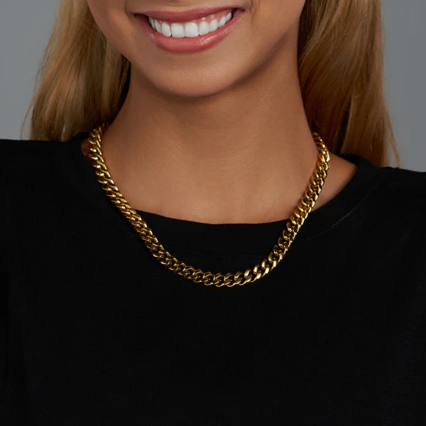 WOMEN'S CUBAN CHAIN (GOLD) - 8MM