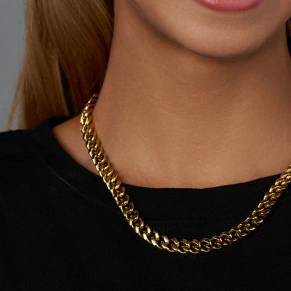 WOMEN'S CUBAN CHAIN (GOLD) - 8MM