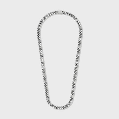 WOMEN'S CUBAN CHAIN (SILVER) - 8MM