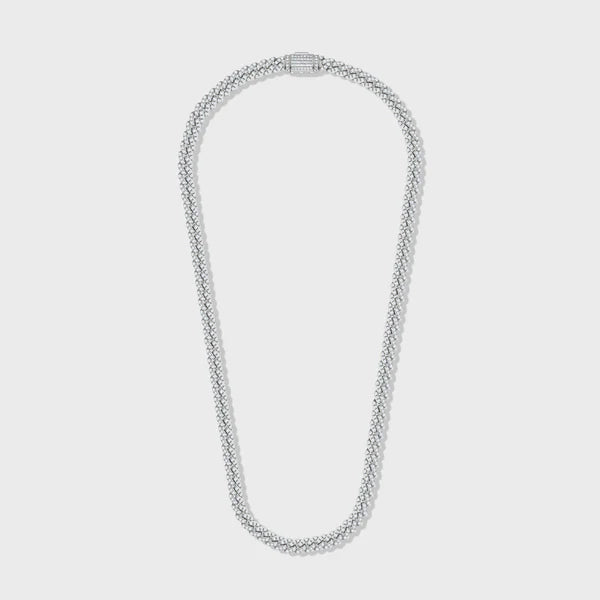 WOMEN'S ICED CUBAN CHAIN (SILVER) - 8MM