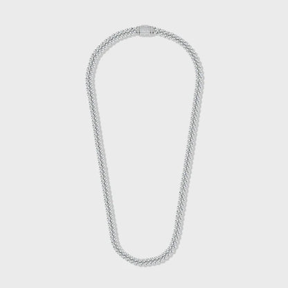 WOMEN'S ICED CUBAN CHAIN (SILVER) - 8MM