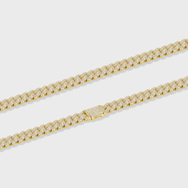 ICED PRONG CUBAN CHAIN (GOLD) - 12MM