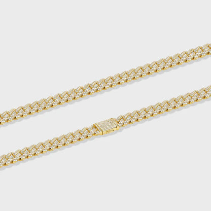 ICED PRONG CUBAN CHAIN (GOLD) - 12MM