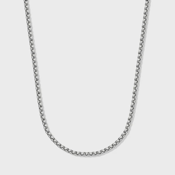 WOMEN'S ROUND BOX CHAIN (SILVER) - 3MM