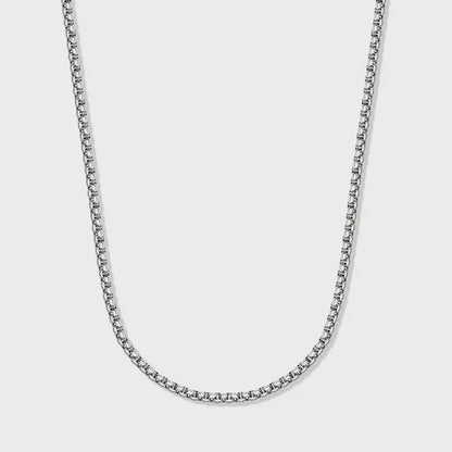 WOMEN'S ROUND BOX CHAIN (SILVER) - 3MM