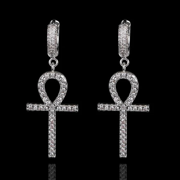 WOMEN ANKH EARRINGS (SILVER)