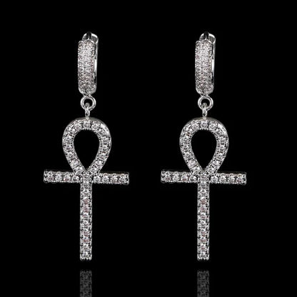 WOMEN ANKH EARRINGS (SILVER)