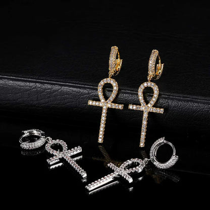 WOMEN ANKH EARRINGS (SILVER)