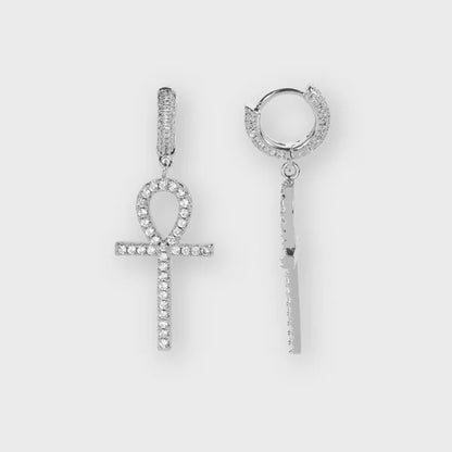 WOMEN ANKH EARRINGS (SILVER)