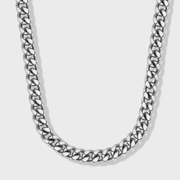 WOMEN'S CUBAN CHAIN (SILVER) - 8MM