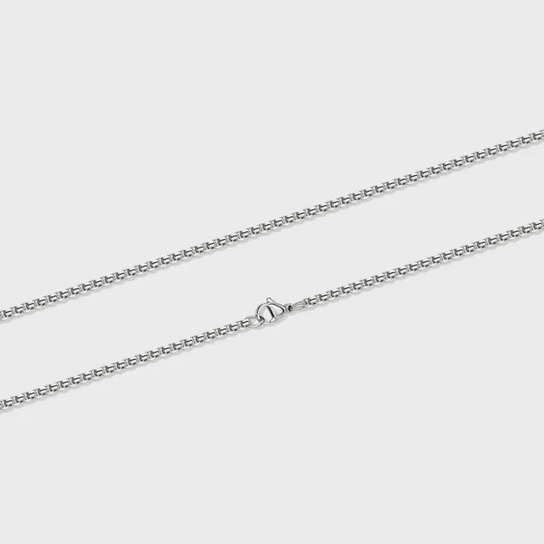 WOMEN'S ROUND BOX CHAIN (SILVER) - 3MM