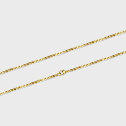 WOMEN'S ROUND BOX CHAIN (GOLD) - 3MM