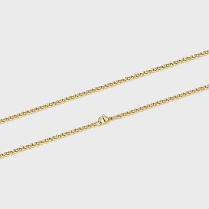 ROUND BOX CHAIN (GOLD) - 3MM