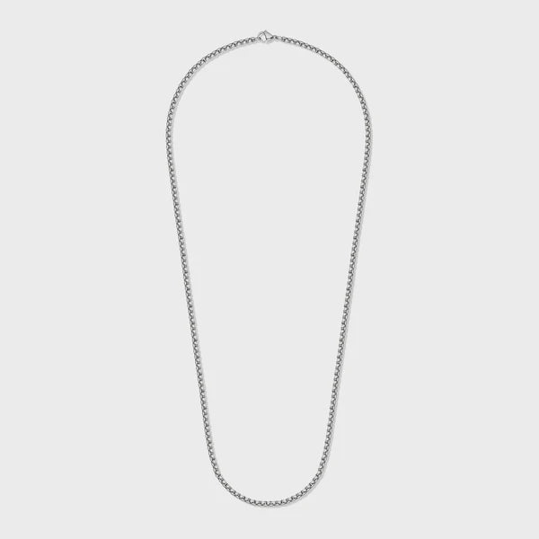 WOMEN'S ROUND BOX CHAIN (SILVER) - 3MM