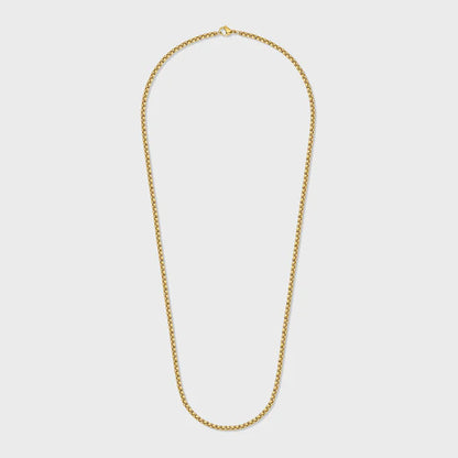 WOMEN'S ROUND BOX CHAIN (GOLD) - 3MM