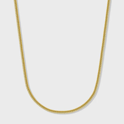 WOMEN'S FLAT SNAKE CHAIN (GOLD) - 2MM