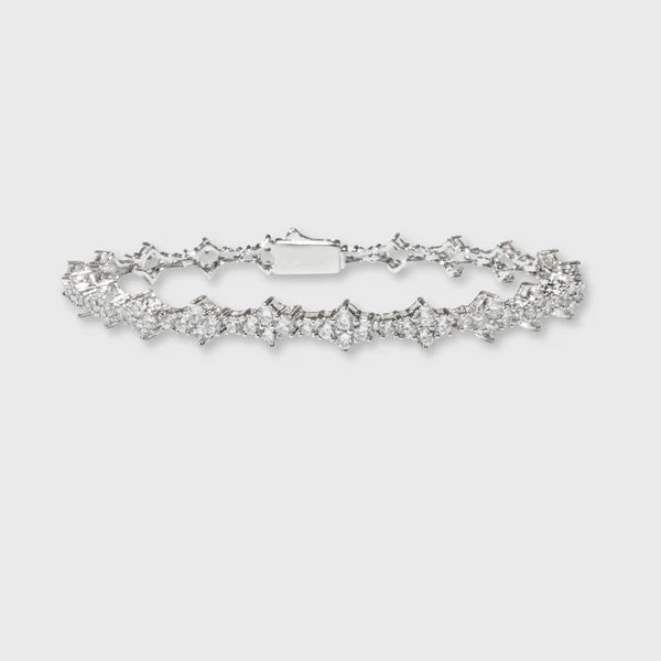 HONEYCOMB TENNIS BRACELET (SILVER) - 6.5MM