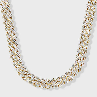 ICED PRONG CUBAN CHAIN (GOLD) - 10MM