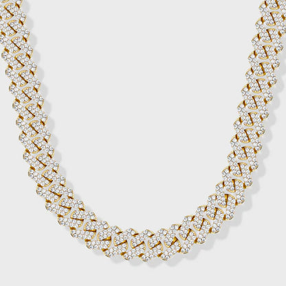 ICED PRONG CUBAN CHAIN (GOLD) - 12MM