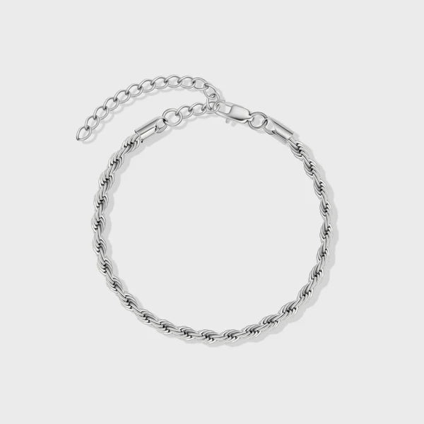 WOMEN'S ROPE BRACELET (SILVER) - 4MM