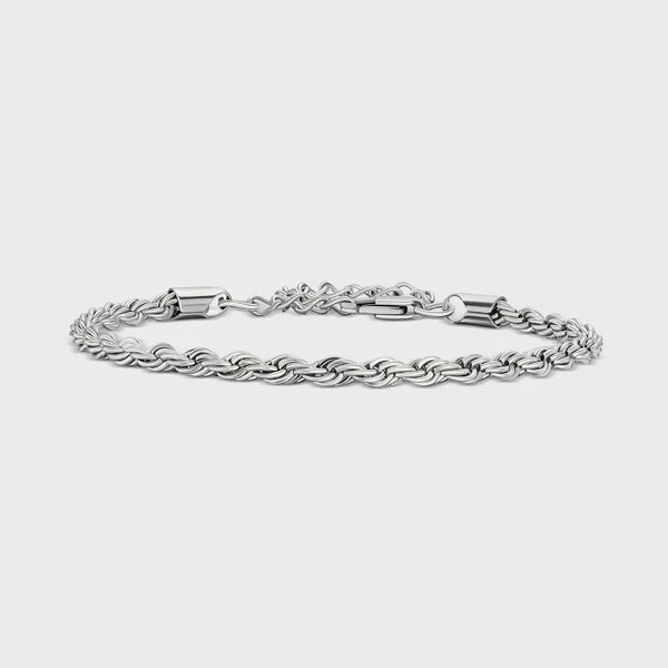 WOMEN'S ROPE BRACELET (SILVER) - 4MM