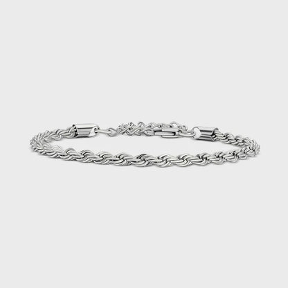 WOMEN'S ROPE BRACELET (SILVER) - 4MM