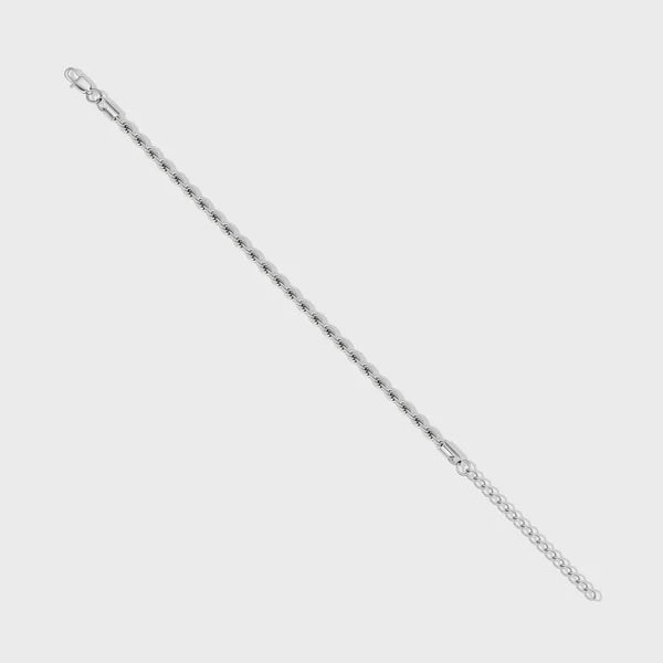 WOMEN'S ROPE BRACELET (SILVER) - 4MM