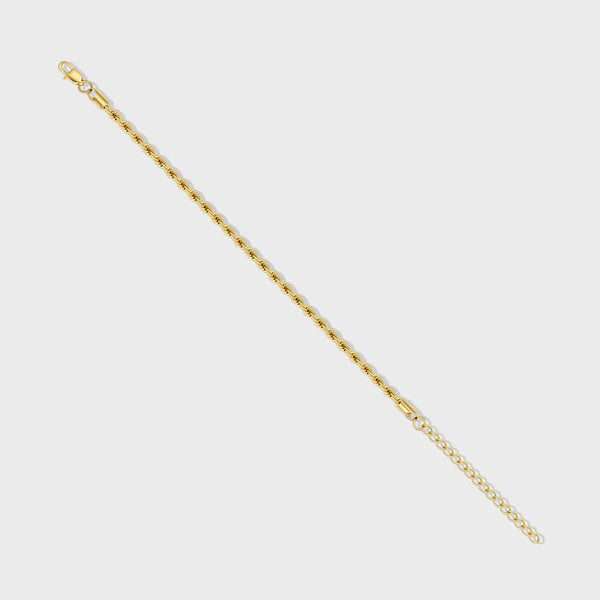 WOMEN'S ROPE BRACELET (GOLD) - 4MM