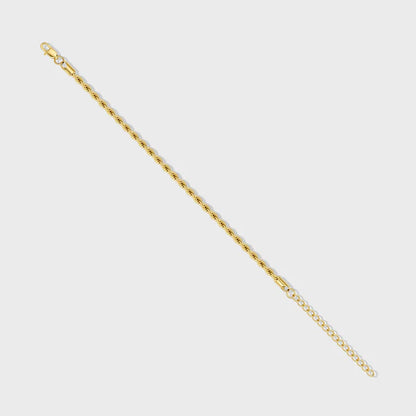 WOMEN'S ROPE BRACELET (GOLD) - 4MM